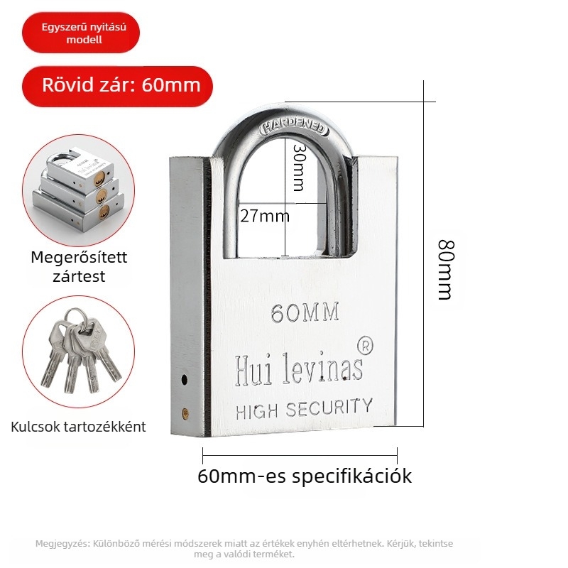Flat Ring háztartási lakat, g-type modell, réz anyagú, kis ajtók tűzvédelmi célokra
