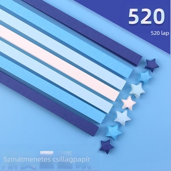 Üvegpalackban lévő origami csillag készlet – Gradiens csillag csíkok, egyszerű és modern stílus, ajándék születésnapra, osztálytársnak, karácsony