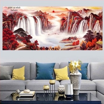 Keresztöltéses készlet – tájkép, pamutvászon, Mona Lisa