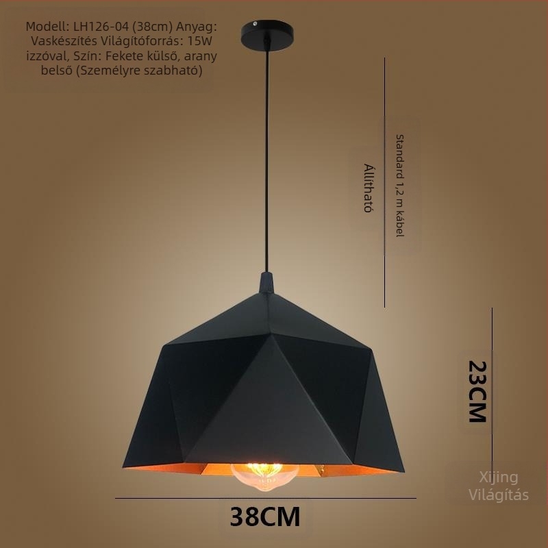 Vas csillár LED világítással, egyfejű, ideális folyosóra és étterembe