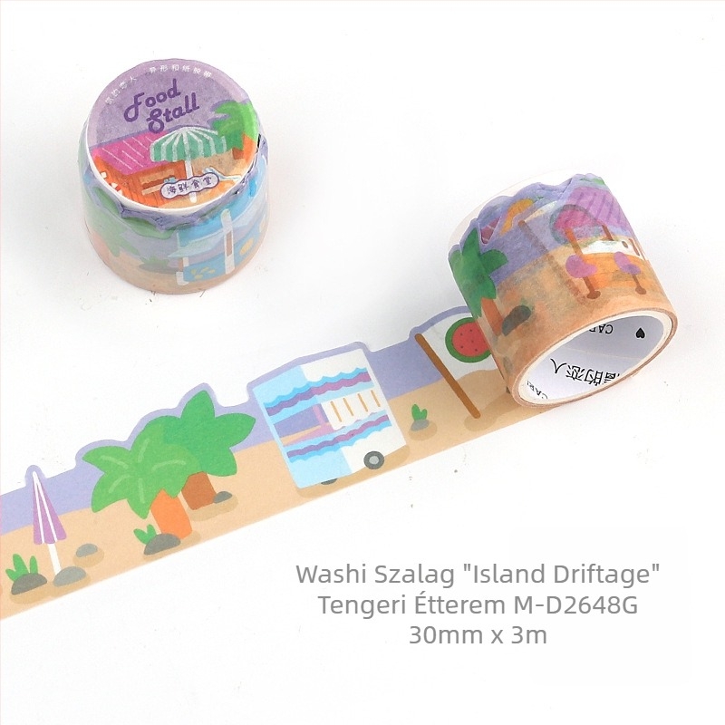 Letter of Lovers washi tape - Sea Breeze Island Drift sorozat, 3 m hosszú, 30 mm széles, 0,04 mm vastag