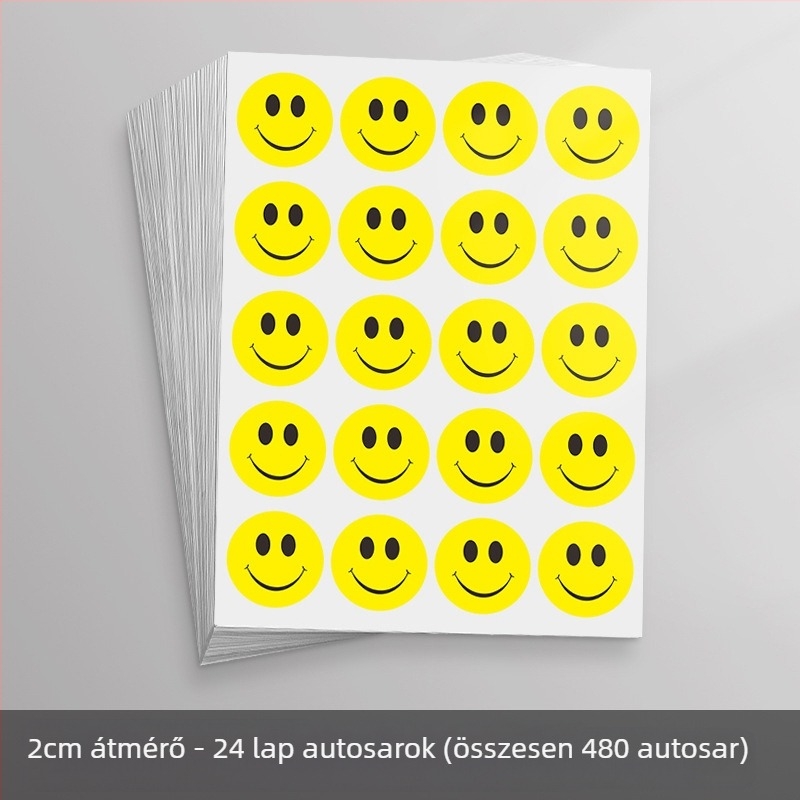 Nagy, aranyos mosolygós karikatúra arc matrica – ragasztó dekoratív matrica tevékenységekhez és jutalmazáshoz