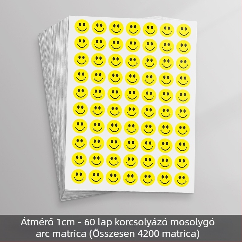 Nagy, aranyos mosolygós karikatúra arc matrica – ragasztó dekoratív matrica tevékenységekhez és jutalmazáshoz