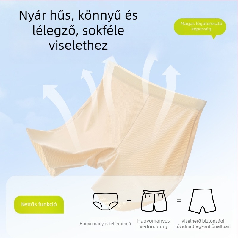 Lányok Class A biztonsági alul-alsó rövidnadrág, Ice Silk anyag, Nylon 72%, 8 év feletti gyermekeknek (140 cm felett), Nyár 2025