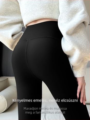 Női fleece belsővel bélelt leggings, meleg ősz-télre, plusz méret, vastag és szoros, gyémántos steppelt mintával