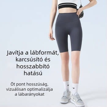 Baonasi női sportos kerékpáros nadrág oldalsó zsebbel, vékony, capri hossz, haskontroll és fenékemelés, jóga nadrág