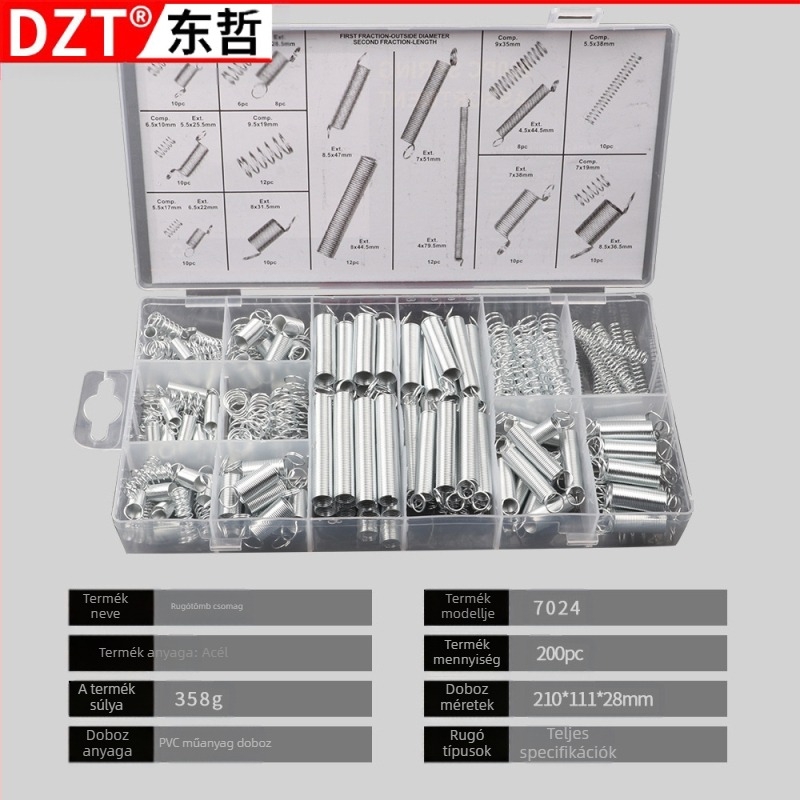 Cilindrikus kompressziós rugók készlet, 200 db, kerékpárok, zárak, autók, elektronika és hardver számára