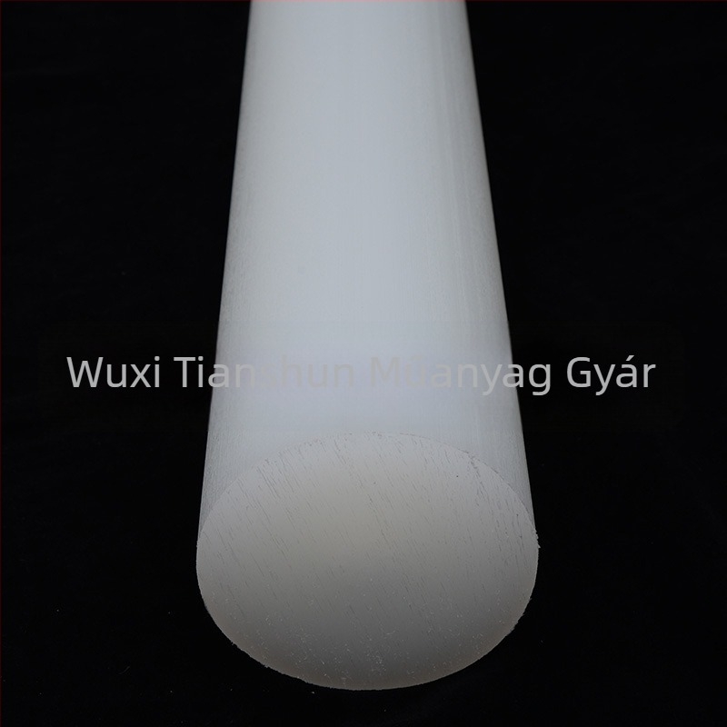 PP műanyag rúd kör keresztmetszettel, megmunkálásra csapágyakhoz, fogaskerekekhez és csőcsatlakozókhoz