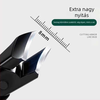 Körömvágó – nagy nyílású, ferde szájú, rozsdamentes acél, otthoni használatra, hordozható
