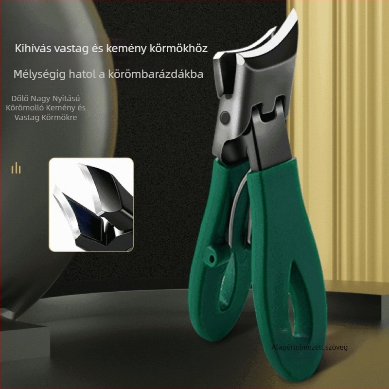 Körömvágó – nagy nyílású, ferde szájú, rozsdamentes acél, otthoni használatra, hordozható