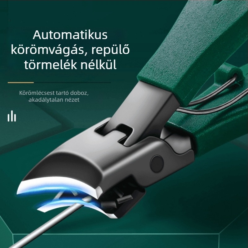 Körömvágó – nagy nyílású, ferde szájú, rozsdamentes acél, otthoni használatra, hordozható