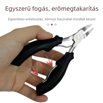Rozsdamentes acél körömcsipesz mélyedéses, otthoni manikűr eszköz, 63 g, többfunkciós csipesz
