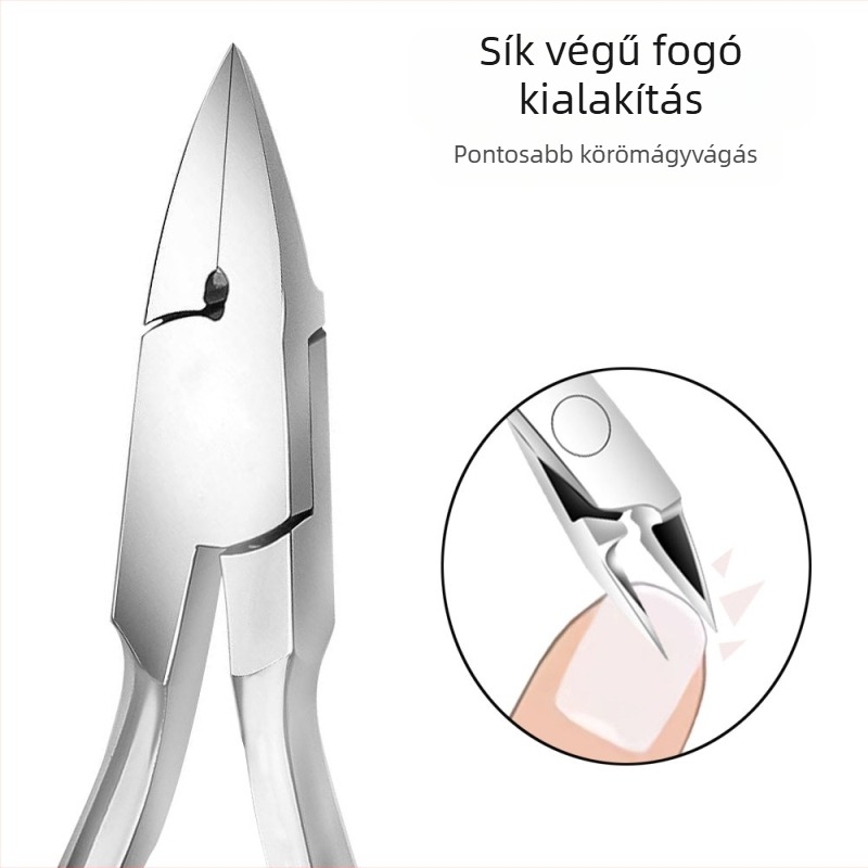Baisibang körömvágó – pedikűr eszköz, rozsdamentes acél, sík szájú, körömágy barázdájához illeszkedő csipesz, univerzális használat