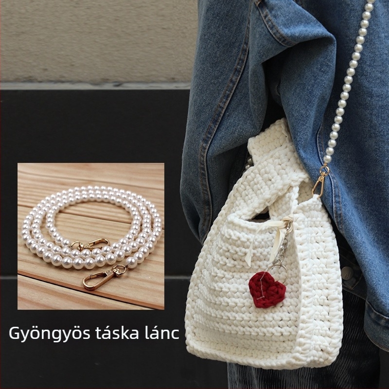 Gyöngyös táska lánc, ABS gyöngyökkel, DIY szövött táska lánc