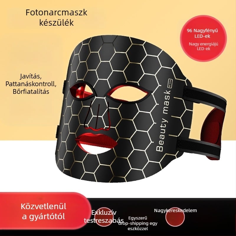 Fotonfényes szépségmaszk a bőr regenerálására és ragyogására, 3 fokozat, 2023-as megjelenés