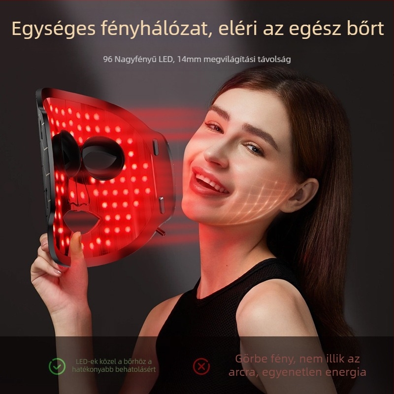 Fotonfényes szépségmaszk a bőr regenerálására és ragyogására, 3 fokozat, 2023-as megjelenés