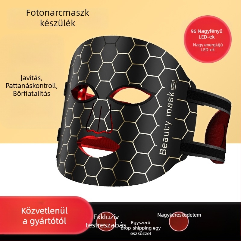 Fotonfényes szépségmaszk a bőr regenerálására és ragyogására, 3 fokozat, 2023-as megjelenés