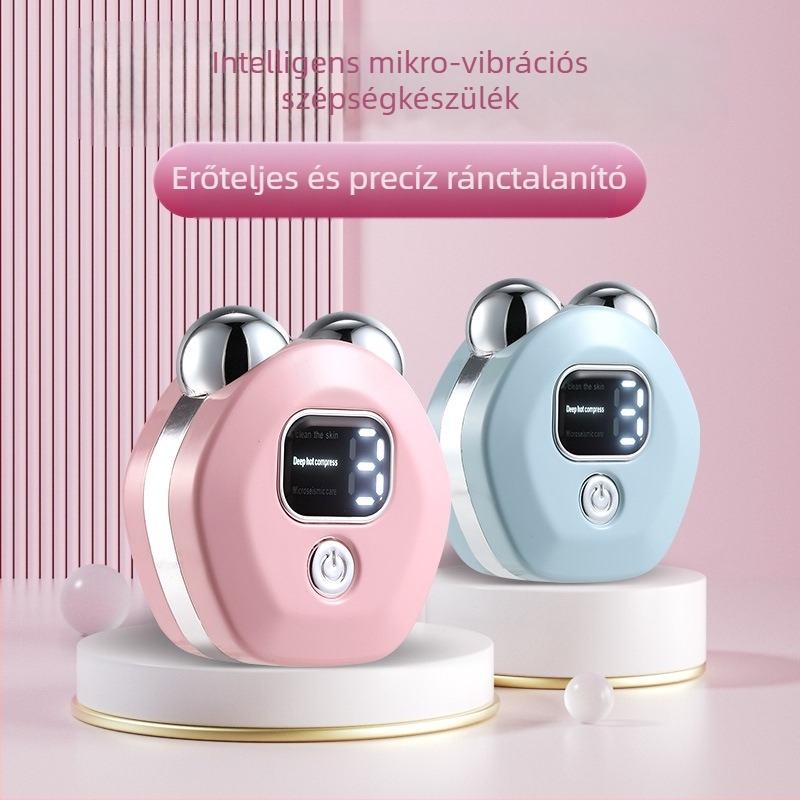 Teljes test masszírozó EMS mikroárammal és dupla görgővel, hő-kompresszió, USB töltés, ABS burkolat, 50 g