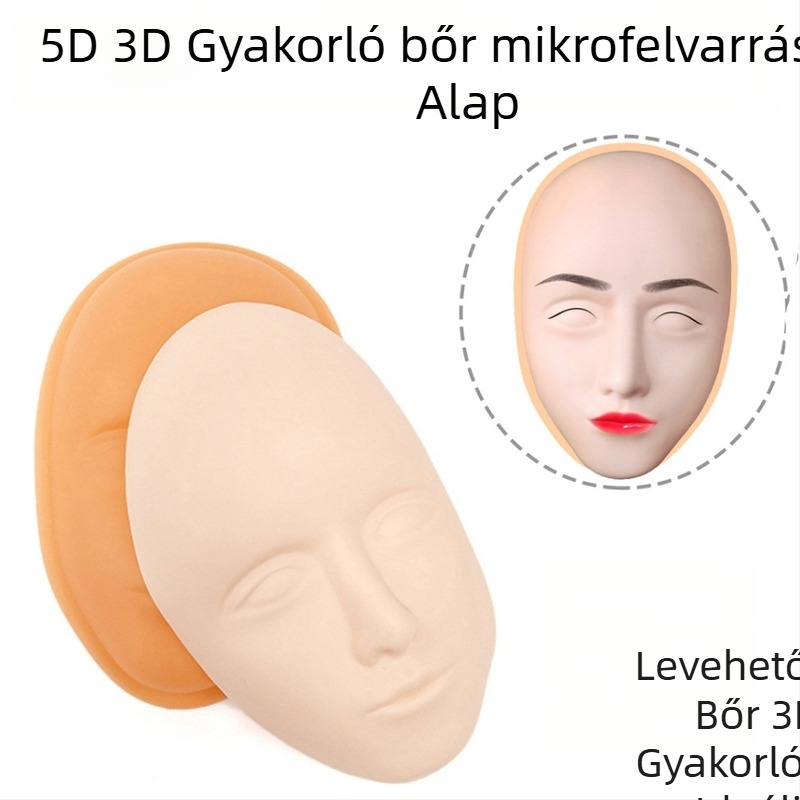 Szilikon 3D szemöldök-tetoválás gyakorló bőr alapzattal és manöken fejjel