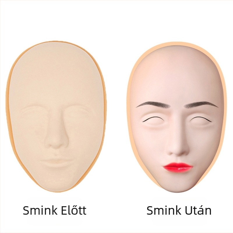 Szilikon 3D szemöldök-tetoválás gyakorló bőr alapzattal és manöken fejjel