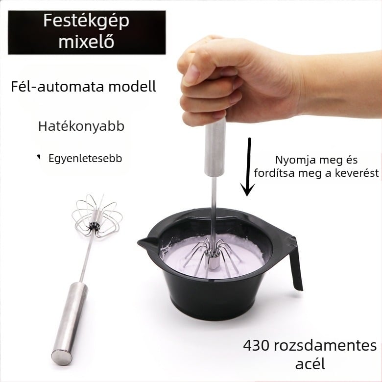 Fél-automat hajfesték-keverő szalonba és otthonra, keverő eszköz hajfesték krémhez, színkeverő pálca
