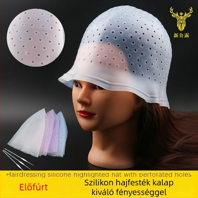 Szilikon hajfestő sapka – fúrás nélküli, egylyukas, kerek nyílású dizájn; márka New Public Dew
