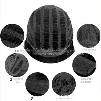 Rövid, egyenes paróka, modell wig-3677, Hajanyag: magas hőmérsékletű huzal, Ferde frufru, Szimulált haj