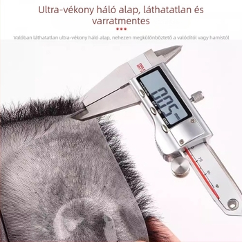 Férfi paróka teljes biológiai fejbőrrel, valódi emberi hajból, teljesen kézzel készített