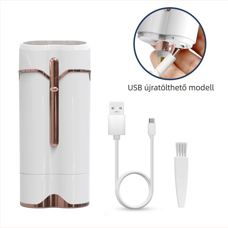 Női elektromos szőrtelenítő készülék, mosható, USB tápegység, dupla fejű vágófej rozsdamentes acélból, modell S107, kefés motor