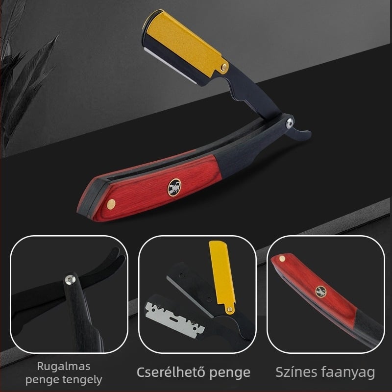 CestoMen vintage kézi összecsukható borotva férfiaknak, 74 pengével