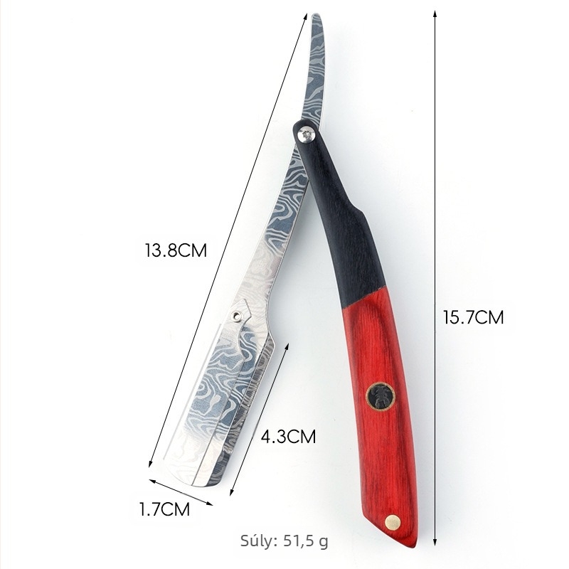 CestoMen vintage kézi összecsukható borotva férfiaknak, 74 pengével