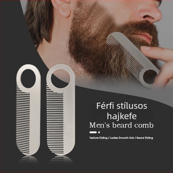 LUOTTS rozsdamentes acél szakállformázó fésű – mini, hordozható, többfunkciós