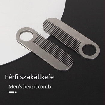 LUOTTS rozsdamentes acél szakállformázó fésű – mini, hordozható, többfunkciós