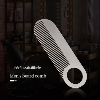 LUOTTS rozsdamentes acél szakállformázó fésű – mini, hordozható, többfunkciós