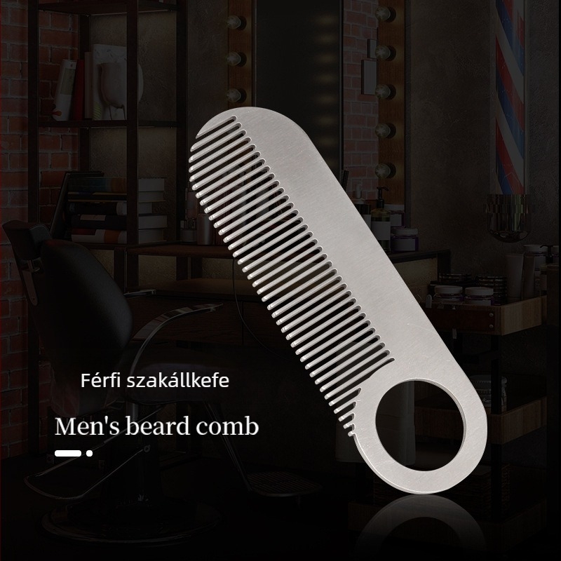 LUOTTS rozsdamentes acél szakállformázó fésű – mini, hordozható, többfunkciós