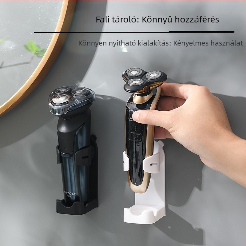 Razor és fogkefe tartó — falra szerelhető, fúrás nélkül, szívókorongos, műanyag