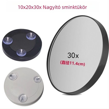4,5 hüvelykes HD sminktükör szívókorongos, hordozható kör alakú tükör 10x, 20x és 30x nagyítás