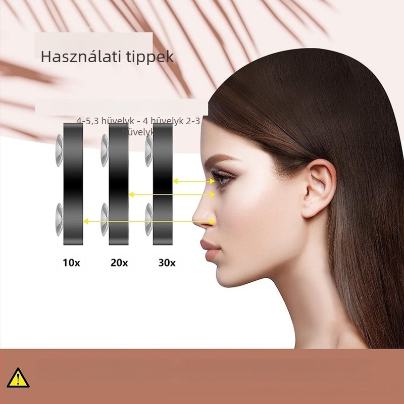 4,5 hüvelykes HD sminktükör szívókorongos, hordozható kör alakú tükör 10x, 20x és 30x nagyítás