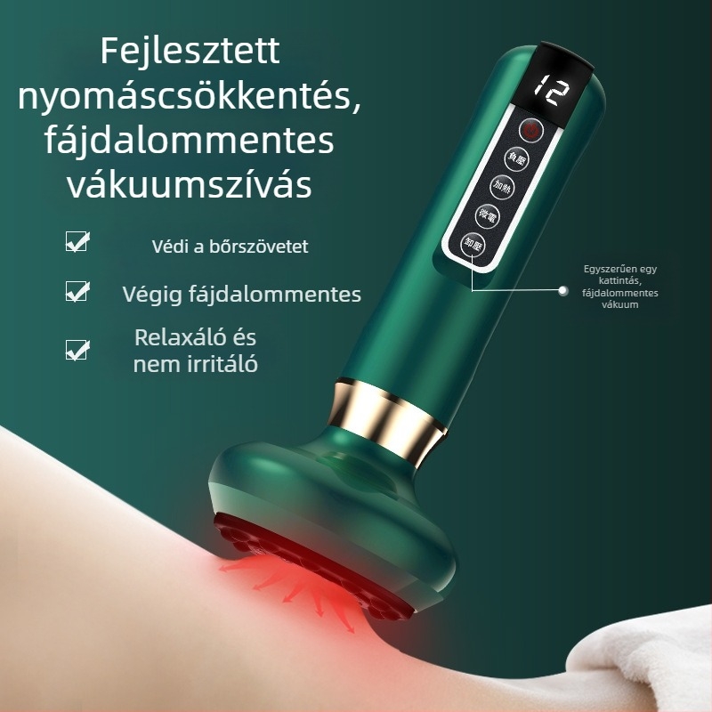 Intelligens negatív nyomású köpölyöző és masszázs készülék egy gombnyomásos kilazítással, 4. fokú szívás, ABS test, DS-A300, 1800 mAh, 38–50°C