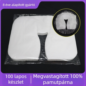 Egyszer használatos, nem szövött masszázságy fej- és nyaktámasz törölköző, U-alakú nyílással, univerzális illeszkedés, 27 g vastagság, csúszásmentes