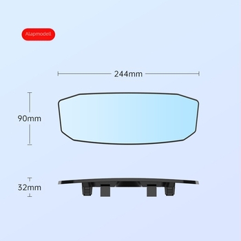 Autó belső tükör kiegészítő a széles látószögű ívelt lencsével – snap-on felszerelés, univerzális illeszkedés, egyszerű stílus
