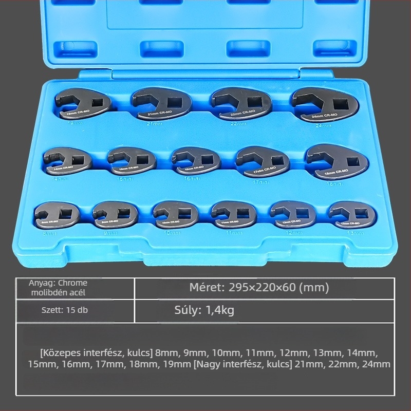Krom-vanádium acélból készült hatszögletű dugókulcs dízel befecskendező csőhöz, oxigén-érzékelő hozzáféréssel