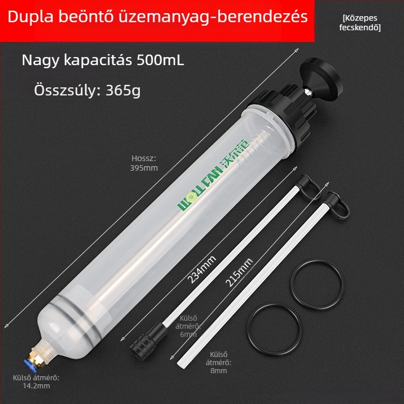 Tűcsöves olajkivonó – kettős használatú töltés és pumpálás – Wallfan ABS műanyagból, autó-karbantartáshoz