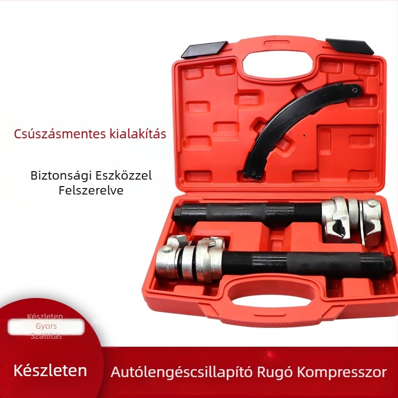 Karom-stílusú rugókompresszor autó lengéscsillapítóhoz, szétszerelés- és összeszerelés eszköz, No. 45 acél