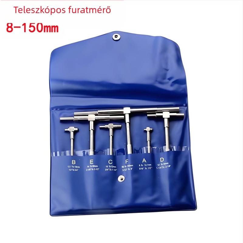 HUOTO Vernier tolómérő belső átmérő mérőeszköz, állítható behúzható belső átmérő mérő, 8-150 mm tartomány, kör fejű lyukmérő