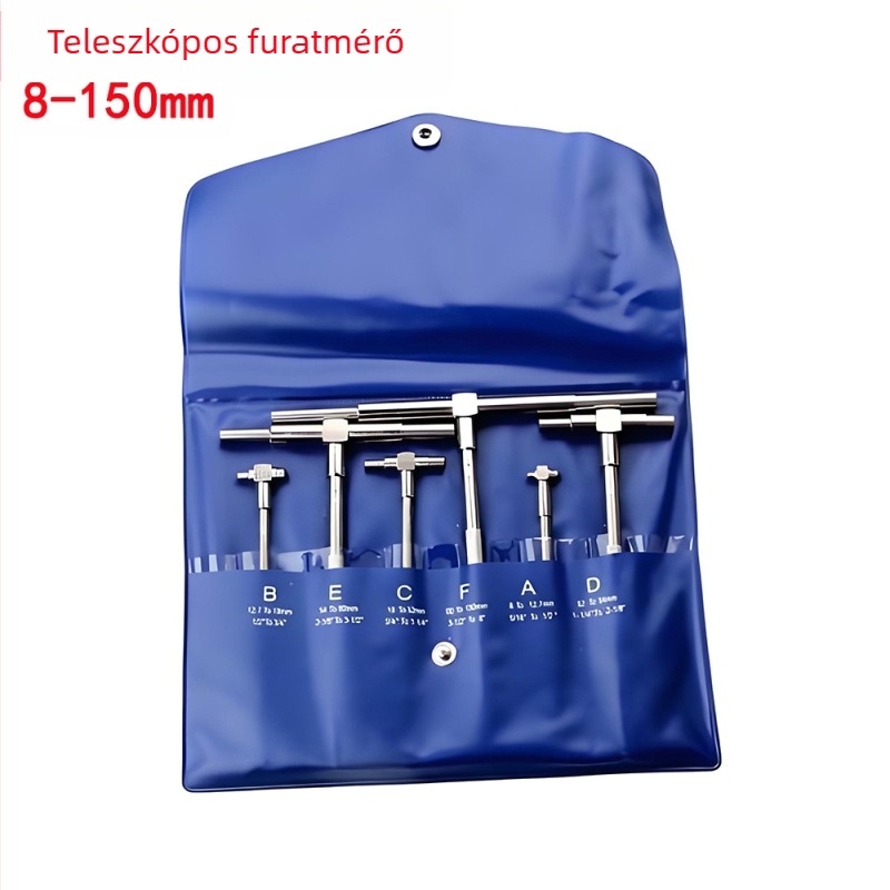 HUOTO Vernier tolómérő belső átmérő mérőeszköz, állítható behúzható belső átmérő mérő, 8-150 mm tartomány, kör fejű lyukmérő