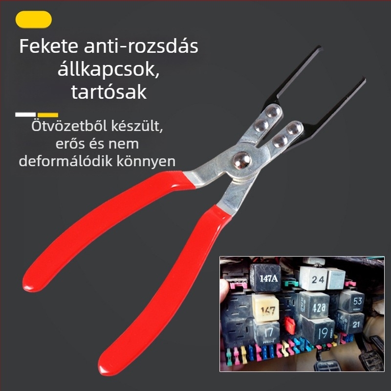 Autórelé csipesz – ötvözött acélból, 1 db-os készlet, relé szét- és cseréjéhez Volkswagen, Mercedes-Benz és Toyota számára