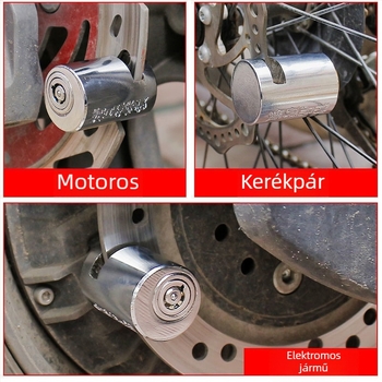 Diszkfék zár motorkerékpárokhoz és elektromos járművekhez, MTB kerékpárokhoz — modell yzdds, anyag ötvözött acél, márka Jin Laide, tömeg 160 g