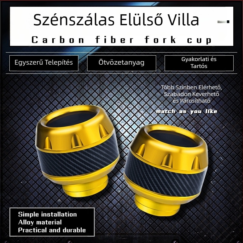 Elülső villa csésze alumíniumötvözetből, karbon megjelenéssel, testreszabás nélkül