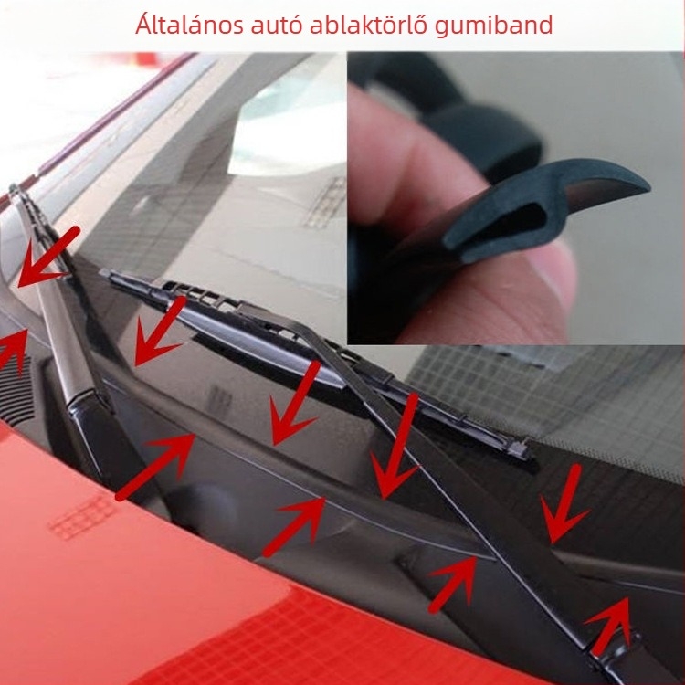 Autó előtti szélvédőfedő csík műanyag lemez és gumírozott tömítés